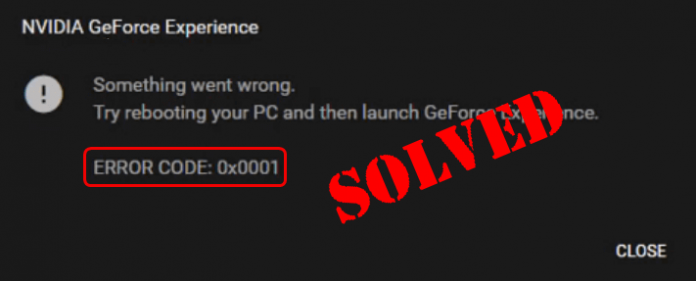 Fix Geforce Experience Error Code 0x0003