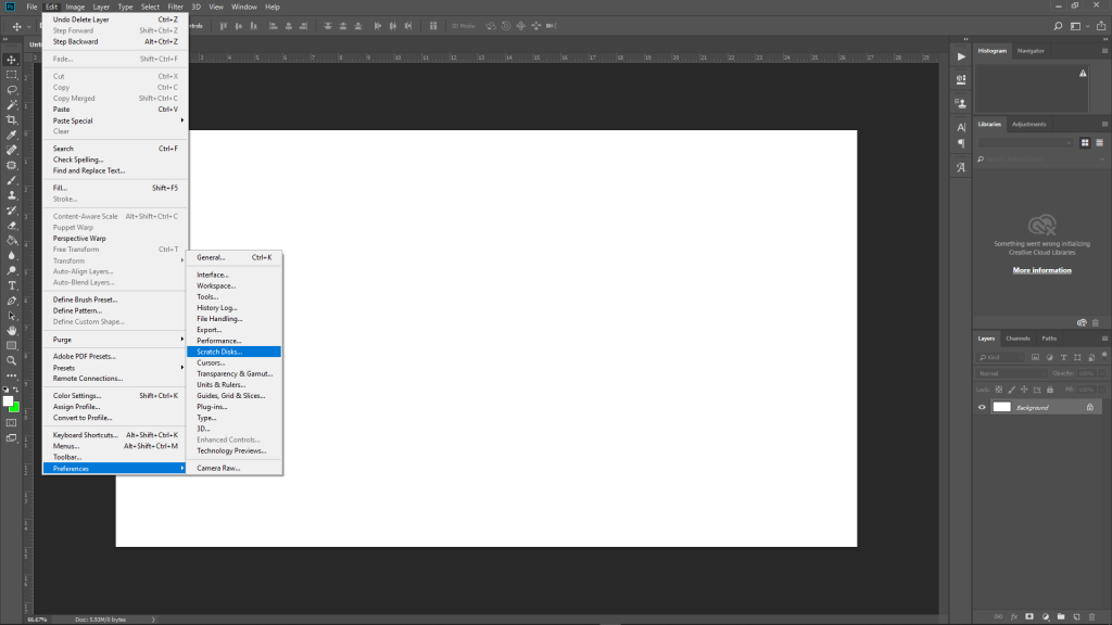 photoshop scratch disk full