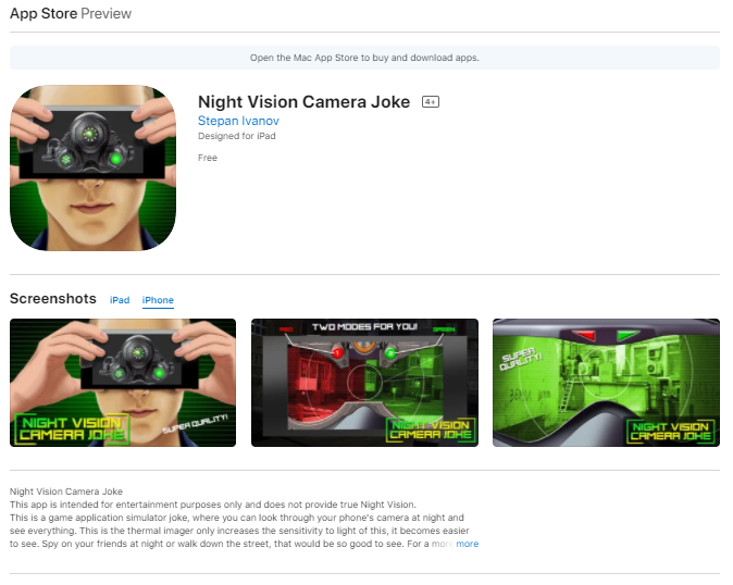 Night Vision Camera Joke